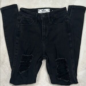Hollister distressed super skinny jeans curvy high rise